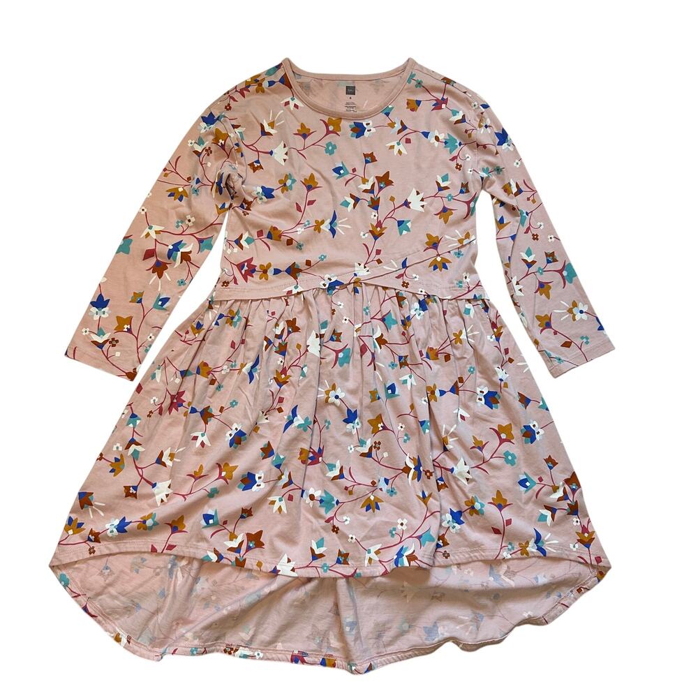Tea Collection Floral Print Long-Sleeve Dress - Size 8